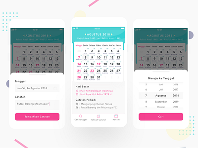 Redesign Kalender Indonesia App - UX Case Study calendar calendar 2019 calendar app calendar design calendar ui calender indonesian mobile app mobile app design