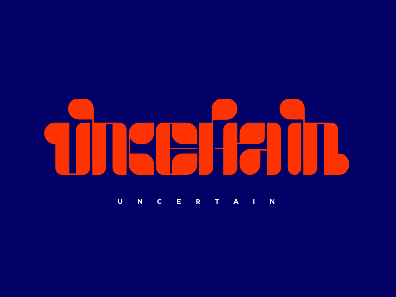 UNCERTAIN blue covid19 custom lettering letters lockdown mondaymood orange sketching southafrica type typography uncertain vector