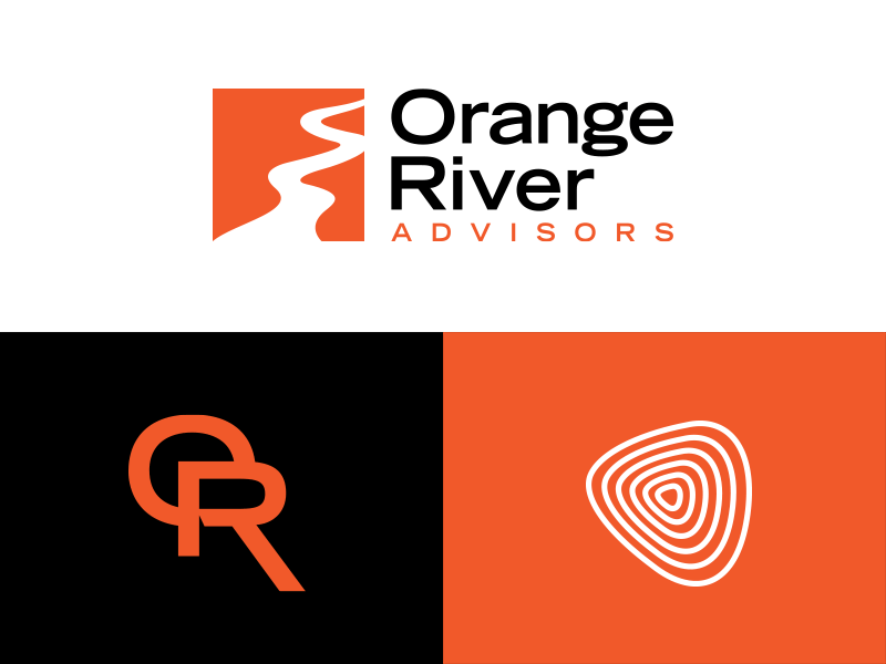 Orange River - Logo advisors branding consultants logo logo mark orange orange river advisors river