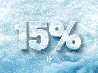Snow Text: 15% Off 15 blue 15 off cold frost ice snow snowflake text