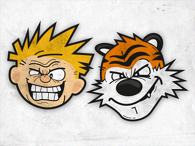 Calvin & Hobbes.. Smile! boy calvin calvin and hobbes hobbes illustration smile tiger vector