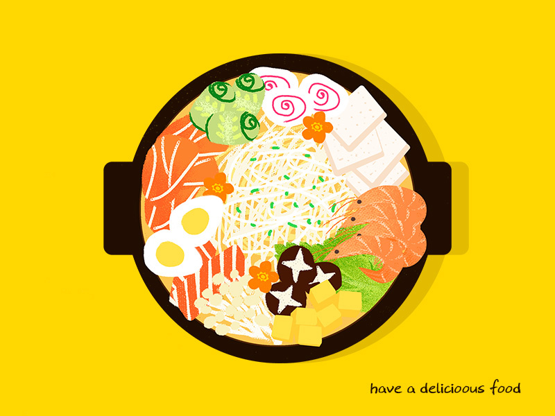 Hot Pot hand-painted food