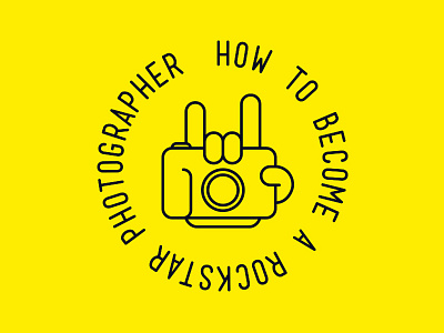 H.T.B.A.R.P. branding cam camera hand lineart logo photography rock rockstar yellow