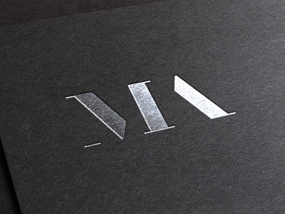 MA branding initials letter letterpress logo monogram silver stamp type