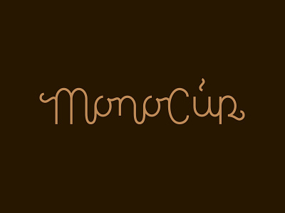 MonoCup Logotype coffee coffee logo cup cup of coffee customtype lettering logo monoline monoline script
