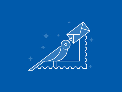 Newsletter Bird bird bird icon icon design illustration letter lineart newsletter stamp vector illustration