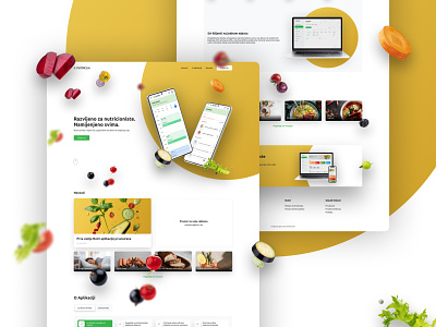 Nutri - Nutrition web/mobile app and website floating food mobile mobile app nutrition ui web app web design website