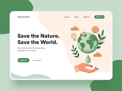 Landing page - Natworld cambodia clean colorful colors illustration landing page page ui ux ux ui vector web website