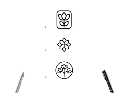 Logo concepts for - White Lotus Garden flower flower logo garden gardening logo lotus monogram white