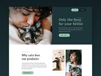 Pawyer Cat Products branding cat cat food ecommerce ecommerce design pet care pets ui ui design