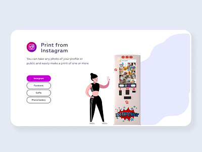Ibox — Instagram character flat girl graphic illustraion instagram landing photobooth printbox userinterface web woman иллюстрация интерфейс лендинг