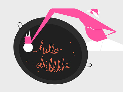 Hello Dribbble character character design debut dessert hellodribbble illustrator jalebi pink vector