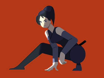 Ninja character design illustration
