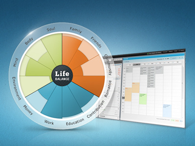 Yoledo - Life Balance Wheel / Screenshot app balance blue graphic interface life screenshot web wheel