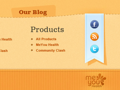 Footer dashed dotted footer lines logo orange ribbon shadow social texture website