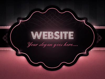 Website Title dotted feminine girly glamour glow header light ornament pink stripes title ui website