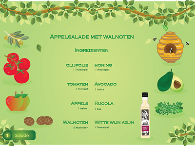 cooking page (ingr) apple avocado healt honey ingredient leaf nature olive outdoor salad tomato walnut woods