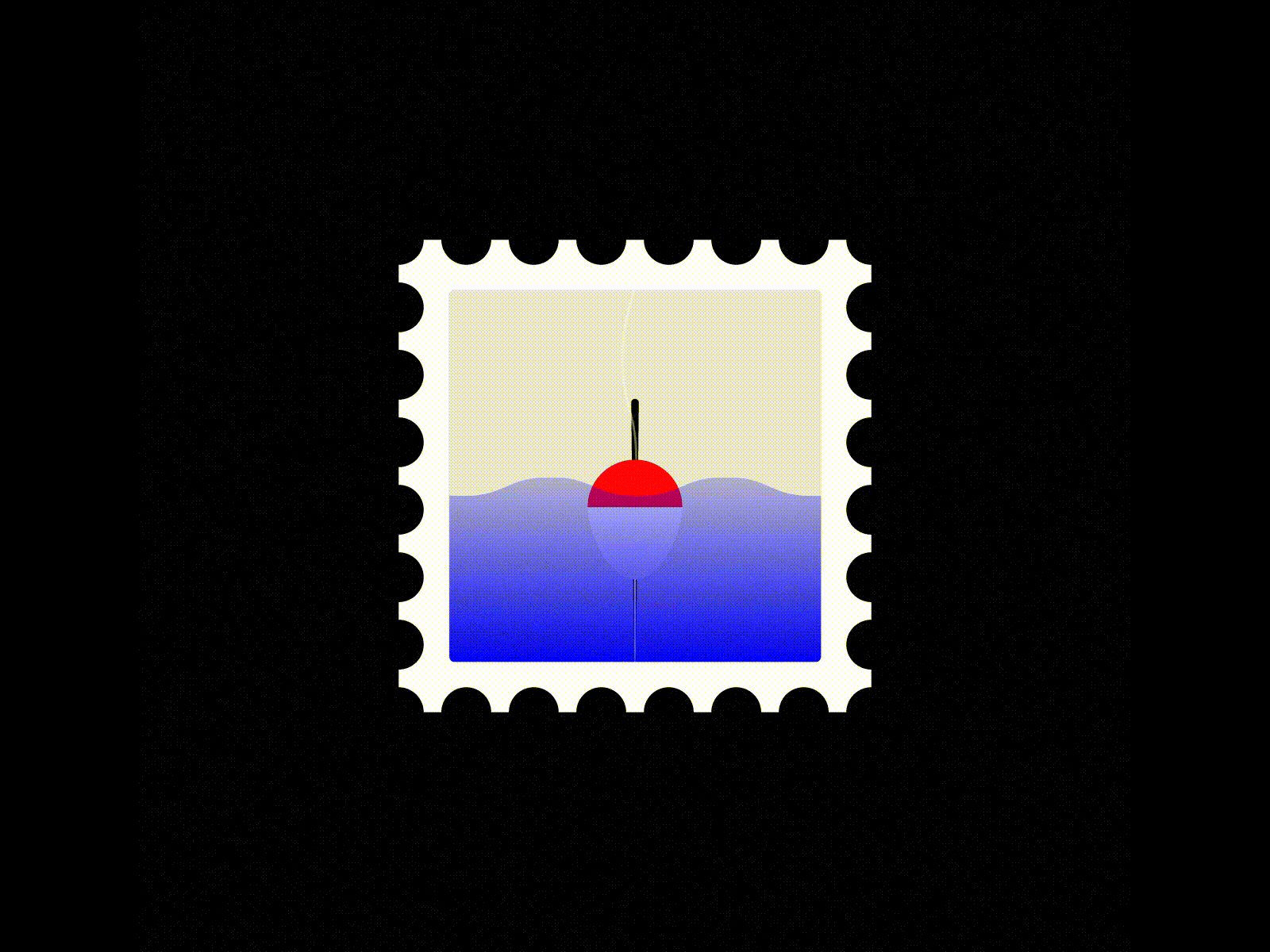 Postage Stamp after effect animation bobber fishing illustrator postage stamp