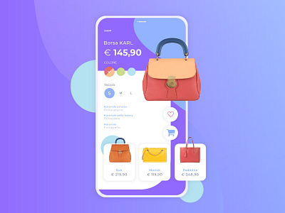 Bag's shop app bags design ui ux