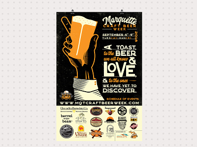 Marquette Craft Beer Week beer beer festival craft beer fest hand marquette marquette michigan michigan pint poster pure michigan typography week