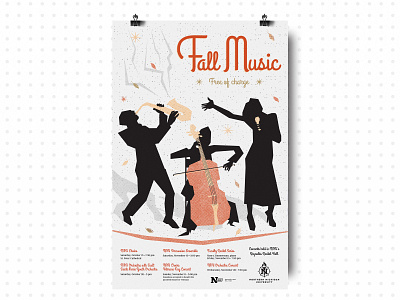 Fall Music Poster choir fall illustration jazz music northern michigan university orchestra poster