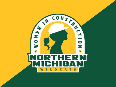 Women in Construction NMU badge branding construction illustration logo marquette michigan northern michigan university silhouette women