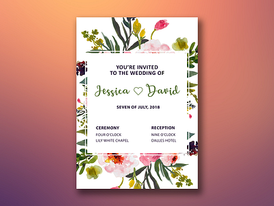 Wedding invite - Flowers design