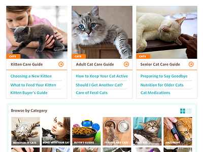 Petspecific Design browse cat navigation pet redesign thumbnail website