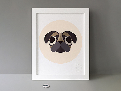 Pug dog - Print and badge animal badge character design cute dog face illustration minimal pet print pug stbbdc stereohype vector