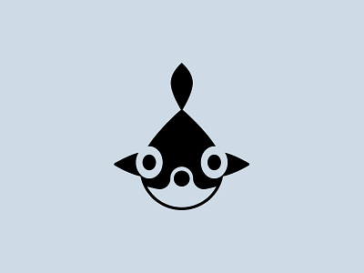 Fish Mark animal black cute fish geometric icon mark minimal