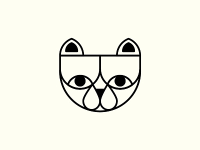 Cat mark animal black cat cute geometric icon mark minimal