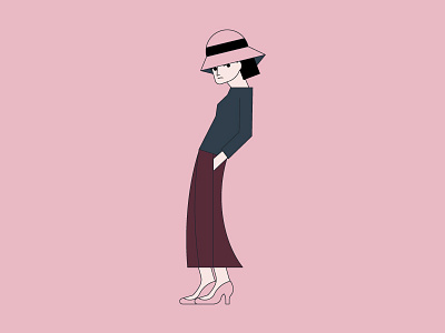 Girls' Outfits #1 character clothes design fashion girl illustration minimal outfit vector vintage woman