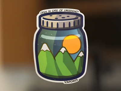 Vacation in a Jar hiking illustration outdoors soupcan13 sticker vector vectorart