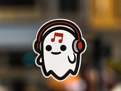 Boo Tunes affinitydesigner ghost illustration logo music soupcan13 sticker vector