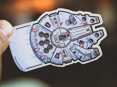 Fastest Hunk of Junk in the Galaxy affinity designer falcon han solo ipad art starwars sticker art sticker artist vector art