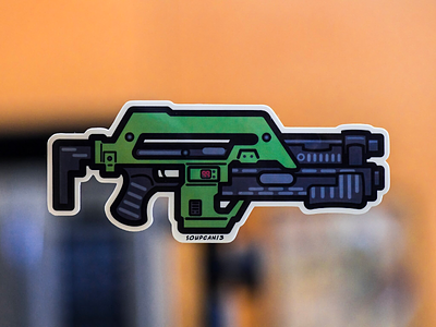 Aliens Pulse Rifle sticker design affinity designer aliens ipad artist pulse rifle sticker vector art vinyl