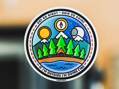 Merrit Badge aff designer camping hiking outdoors stickers vector vector art
