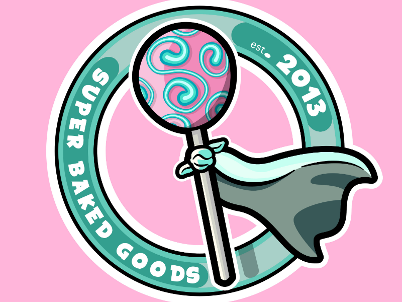 Super Baked Goods Logo Design branding illustration super baked goods cake pop affinity designer logo design vector art baking
