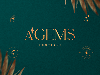 A'Gems Boutique Logo design agems agems boutique branding design gems graphic design handmade jewelry identity jewelry logo logotype mark natural gemstones symbol