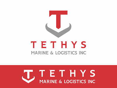 Tethys Logo anchor branding design logistics logo logo design marine t logo vector