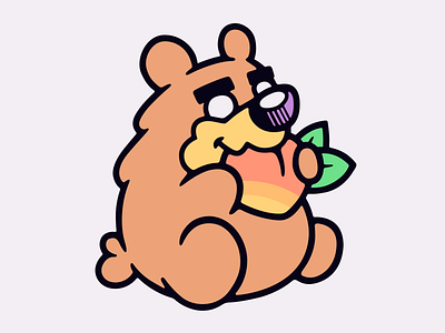 Bear-lini bear branding design doodle illustration logo peach teddy vector watermark