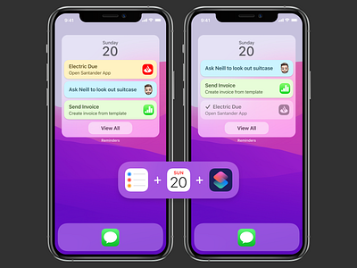 Reminders + Calendar + Shortcuts Widget