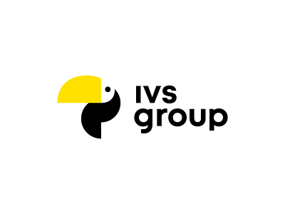 ivs group logotype bank corporate bird custom tucan custom type geometric bird lettering logo logotype tucan wordmark yellow bird