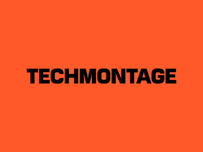 Techmontage branding brutal design graphic design heavy duty industrial logo logotype modern font montage orange typography vector wordmark