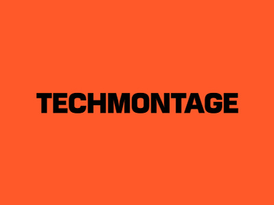 Techmontage branding brutal design graphic design heavy duty industrial logo logotype modern font montage orange typography vector wordmark