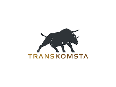 TRANSKOMSTA logotype animal branding bull custom type illustrative logistics logo logotype silhouette trasport