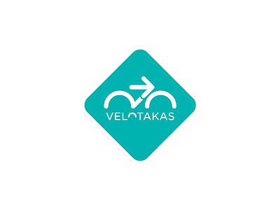 Velotakas (Velo Road) logotype arrow bicycle bike logo branding graphic design logo road semicircle sign traffic typography velo