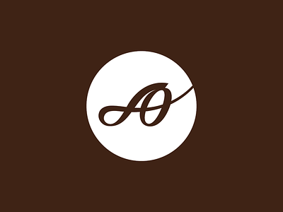 AO monogram ao letters circle logo logotype monogram