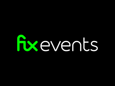 fixevents wordmark circle custom type design events fix fix ligature graphic design green linear logo logotype soft typography vector wordmark