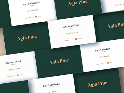 Agla Pine branding business card design clothing brand custom type design fashion graphic design green logo logotype summer swimsuit typography vector wordmark